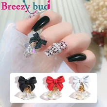

3D Bow Nail Art Decoration Aurora Crystal Nail Pendant DIY Bowknot Nail Charm Ornament Nail Art Acrylic Nail Design