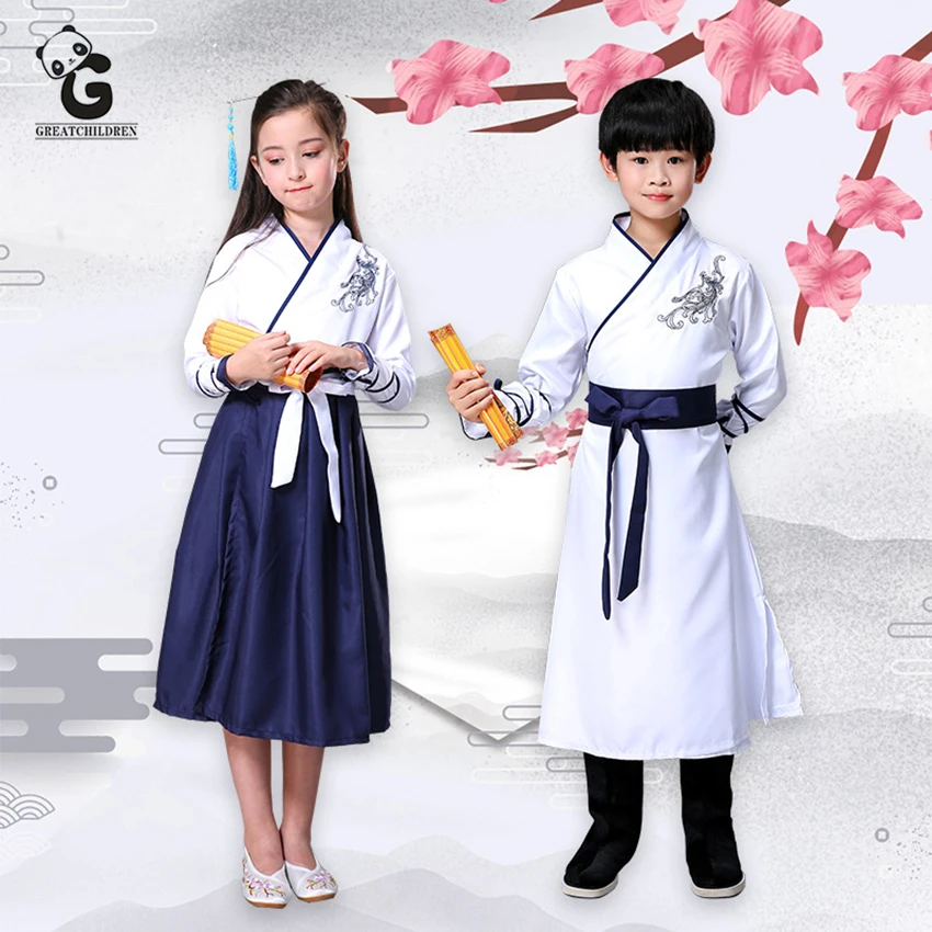 

Hanfu Costumes Kids Halloween Costumes for Kids New Year China Style Robe Han Dynasty Cosplay Children Clothes