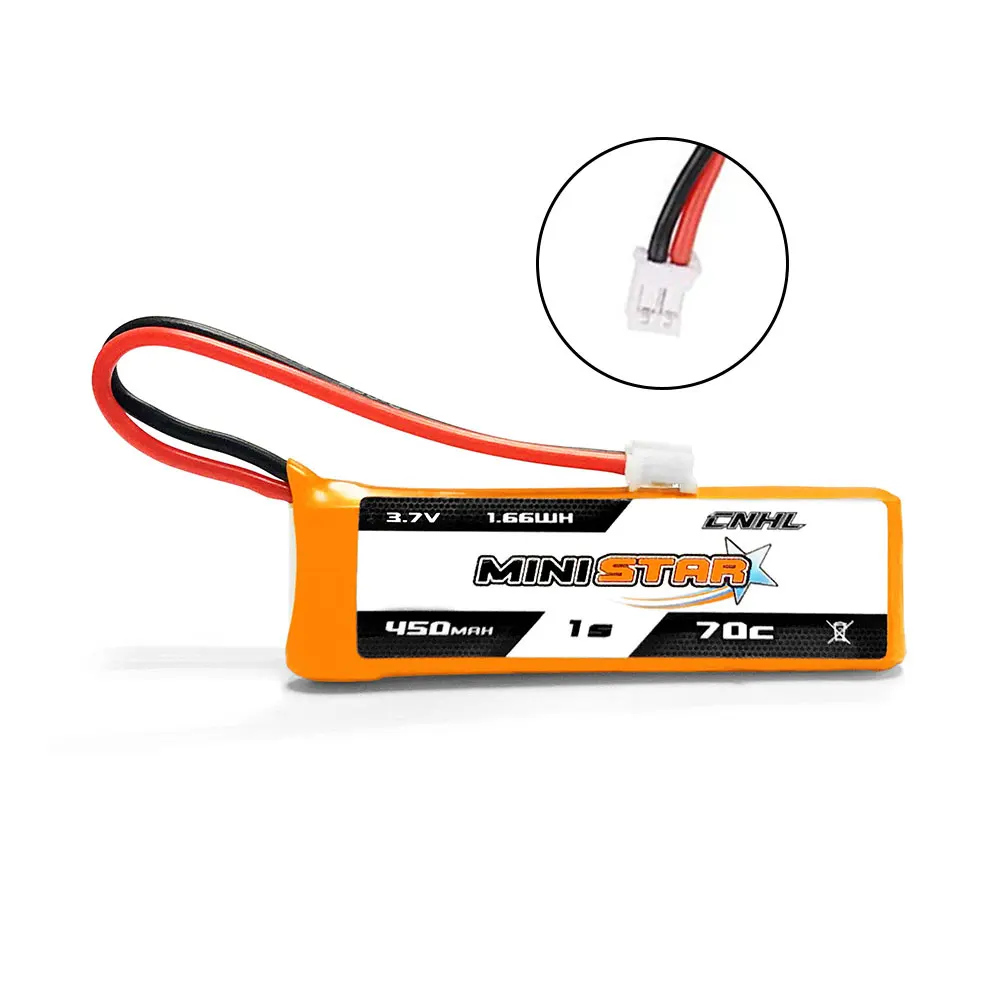 8 шт. CNHL MiniStar 450mAh 3,7 V 1S 70C Lipo батарея с PH 2,0 для EMAX TinyHawk