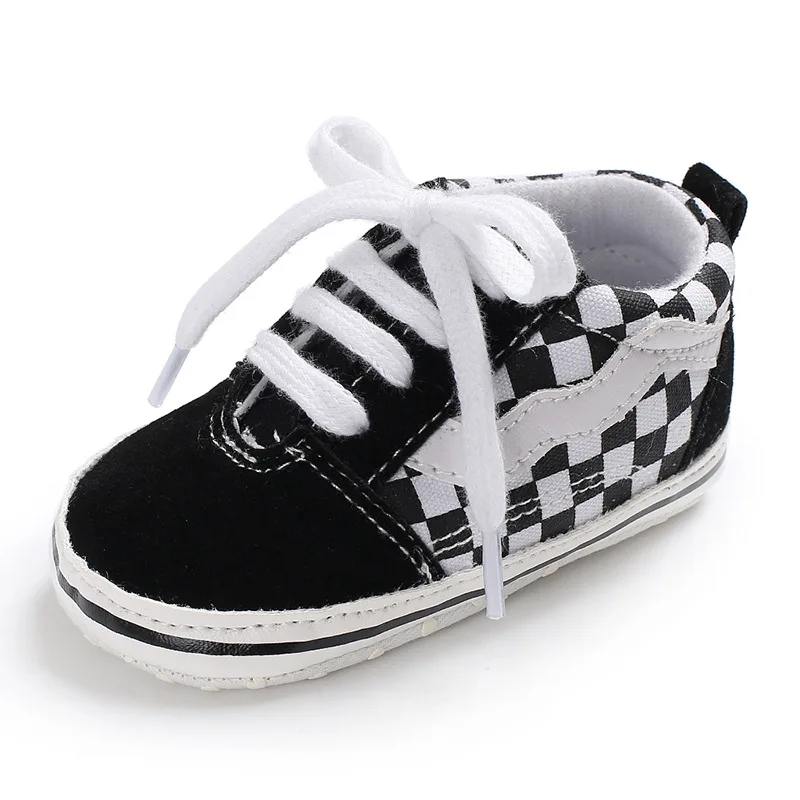 Black Low-top Детская обувь для девочек и мальчиков грудного возраста из хлопка, для тех, кто только начинает ходить, для новорожденных, детские, с мягкой подошвой препятствующий скольжению ползунок спортивная обувь для младенцев - Цвет: Black Low-top