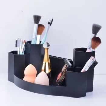 

NEW Simple Plastic Desktop Storage Box Cone Shaped Multi-slot Cosmetic Storage Box