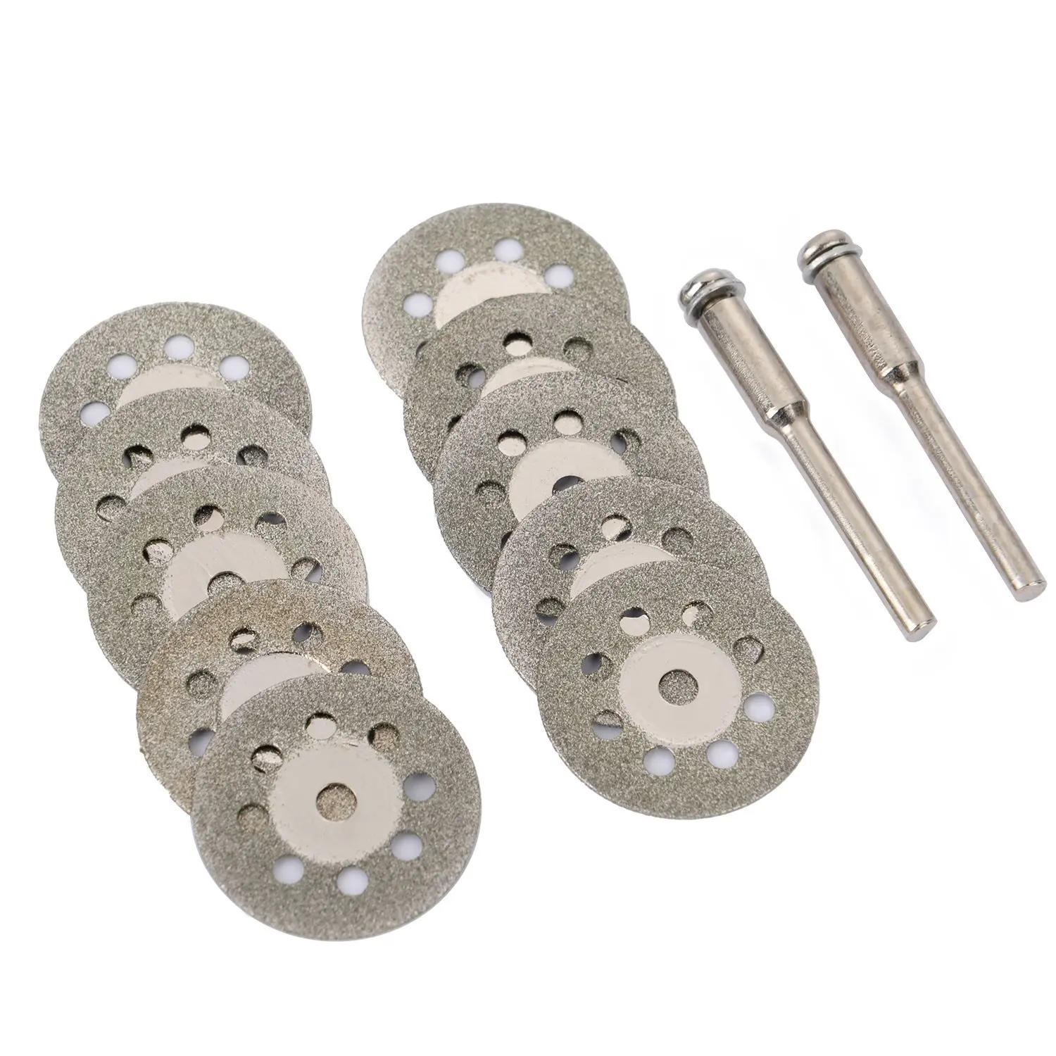 10pcs/set 22mm Mini Diamond Saw Blade Silver Cutting Discs With 2X Connecting Shank For Dremel Drill Fit Rotary Tool D30 10pcs/set 22mm Mini Diamond Saw Blade Silver Cutting Discs With 2X Connecting Shank For Dremel Drill Fit Rotary Tool D30