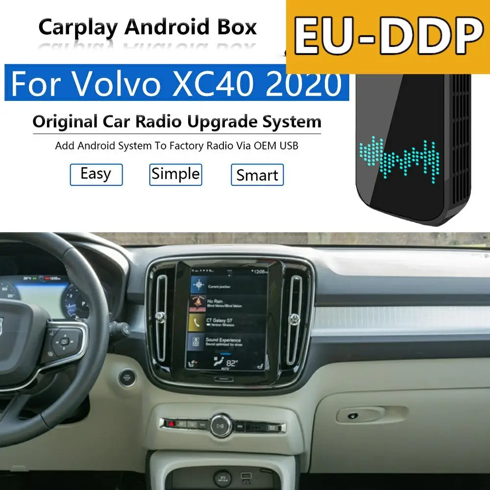 Usb carplay atualização para volvo xc40 2020 rádio android apple sem