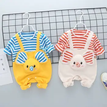 

Infant Baby Pure Cotton Onesie Cute Crawling Clothes Men and Women Baby Autumn Clothing out Online Celebrity Mock Two-Piece Romp