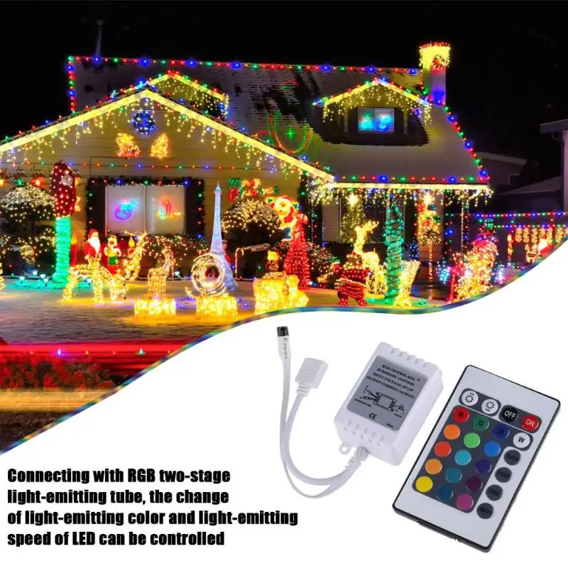 24 ключа ИК пульт дистанционного управления DC 12V для RGB 5050 SMD СВЕТОДИОДНЫЙ беспроводной полосы