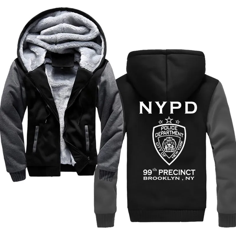 

99th Precinct Brooklyn NY hoodies men 2020 Thick Men's Hooded Sweatshirt Male Warm Sportswear Tracksuits Mens Coat