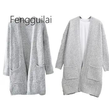 

2020 Autumn Winter Fashion Women Long Sleeve loose knitting cardigan sweater Women Knitted Female Cardigan pull femme