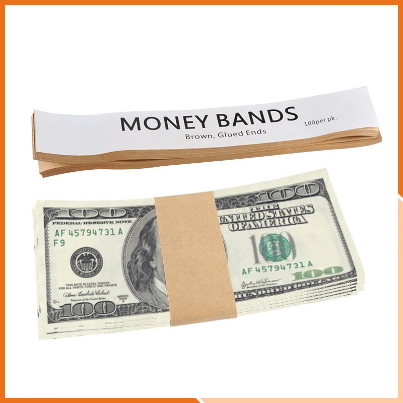 Натуральный коричневый крафт без банкнот ремешки/пряди банкноты для организации
