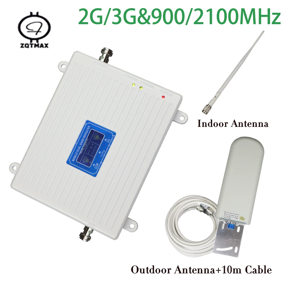 Ретранслятор ZQTMAX Smart Dual Band 900 2100 Gsm 2g 3g WCDMA 2100|Усилители сигнала| |