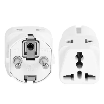 

EU Standard Power Plug Adapter Travel Converter Australia UK USA EU Converter White Small Compact and Lightweight 100-240V