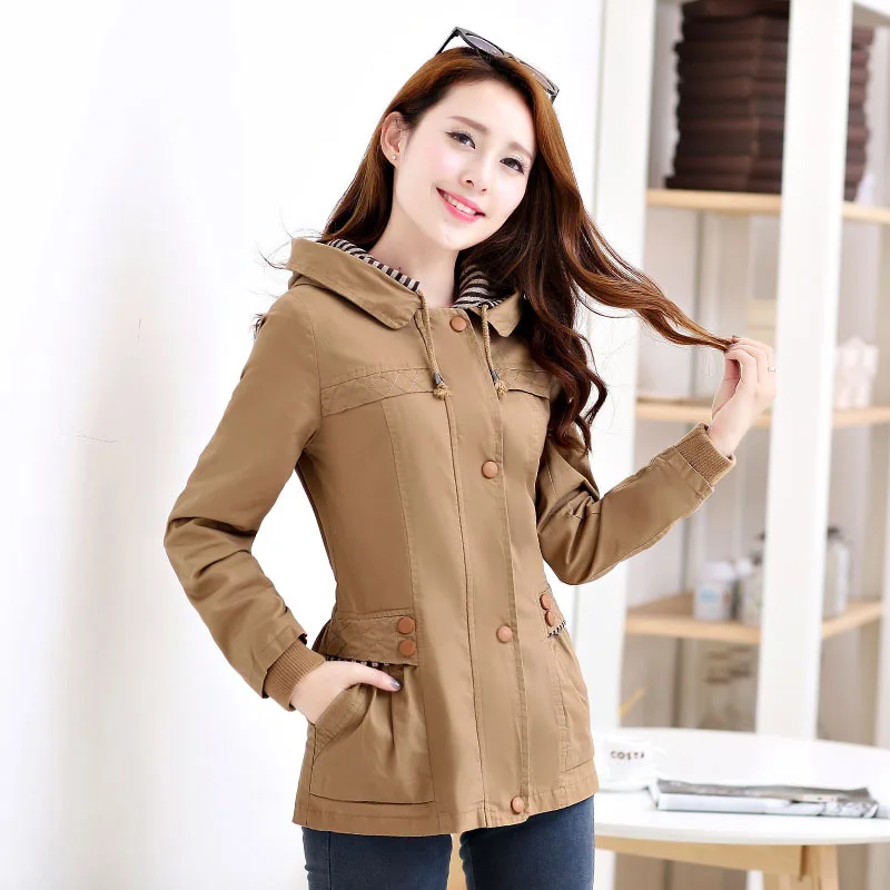 

2019 Autumn And Winter New Style Short Brushed And Thick Small Cotton-padded Clothes Coat Women's Fashion Hooded Waist Hugging S