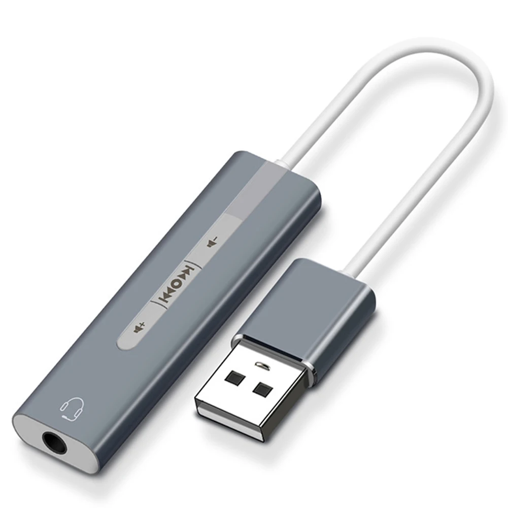2 в 1 с микрофоном прослушивание легкий USB до 3,5 мм разъем, говорящий для ПК внешняя звуковая карта маленький адаптер гарнитуры - Цвет: grey