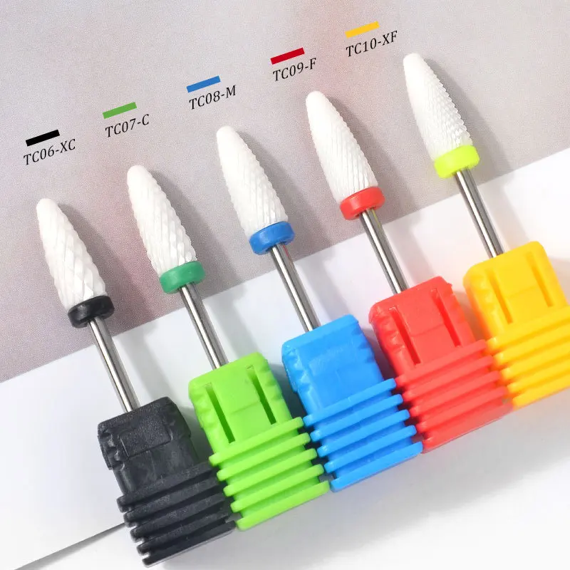 Ceramic Nail Drill Bit Electric Milling Cutter for Manicure Pedicure