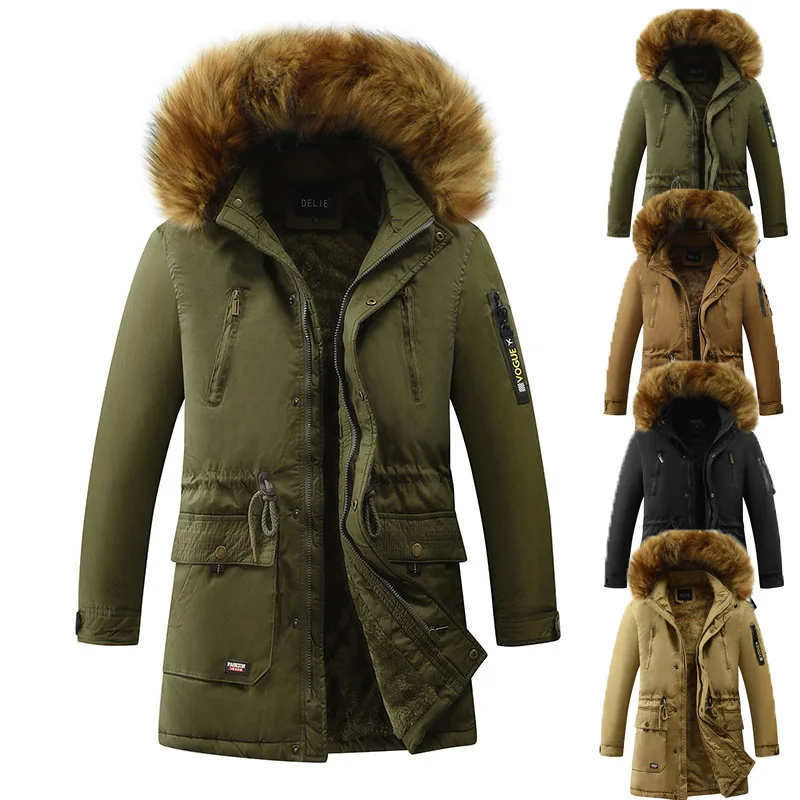Winter Men Leopard Faux Fur Coat Hooded Parka Thick Warm Jacket Outwear Occident