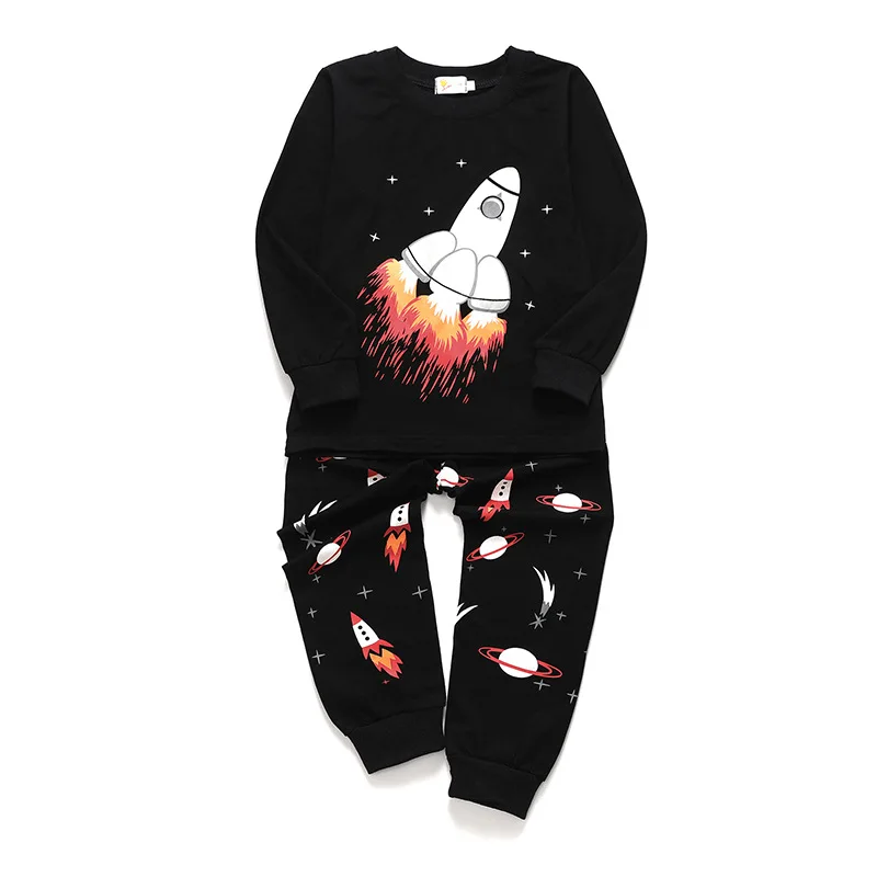 EBay/осень-зима; стиль; детская одежда; комплект из двух предметов; детский спортивный костюм с длинными рукавами; Пижама для маленьких мальчиков