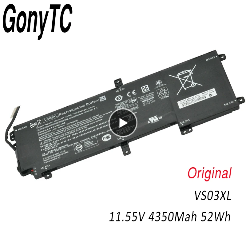 GONYTC VS03XL 11 55 в 52wh оригинальный ноутбук Батарея для HP Envy 15-как 15-AS014WM 849047-541 HSTNN-UB6Y