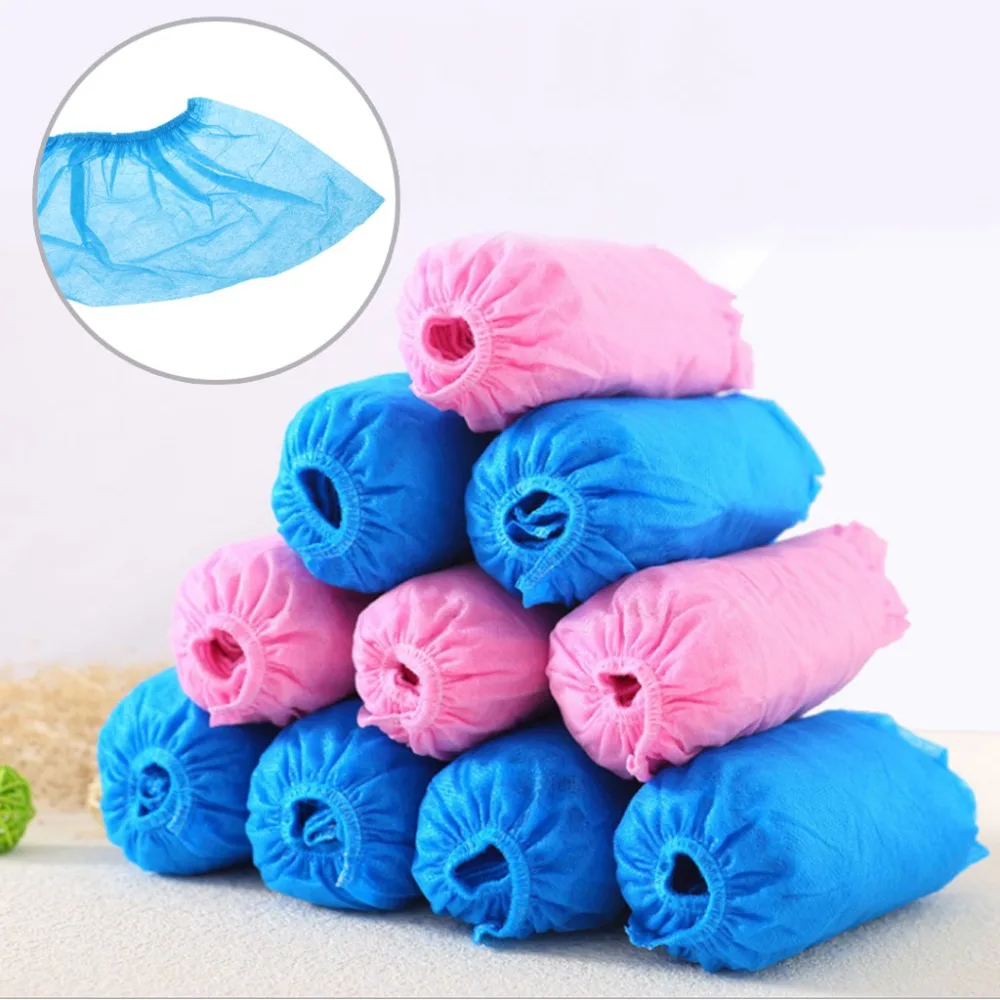 100Pcs Disposable Shoe Covers Work Women Zapatillas De Seguridad Indoor Cleaning Floor Non-Woven Fabric Overshoes | Красота и