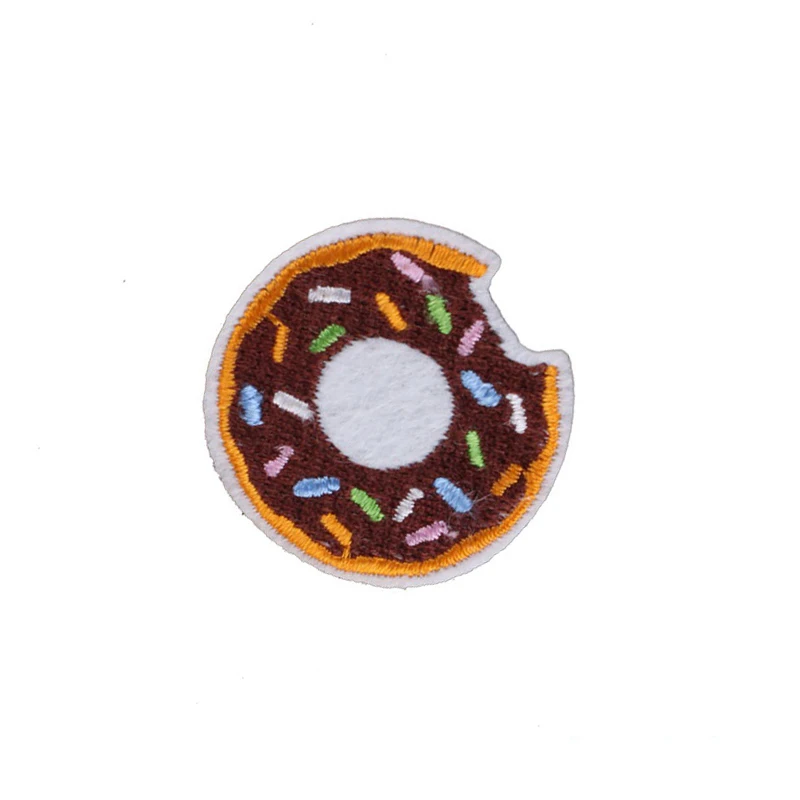 

Cartoon Patches For Clothing Stripe Iron On Embroidered Patches For Clothes Applique For Diy T-shirt Cute Donuts Patch