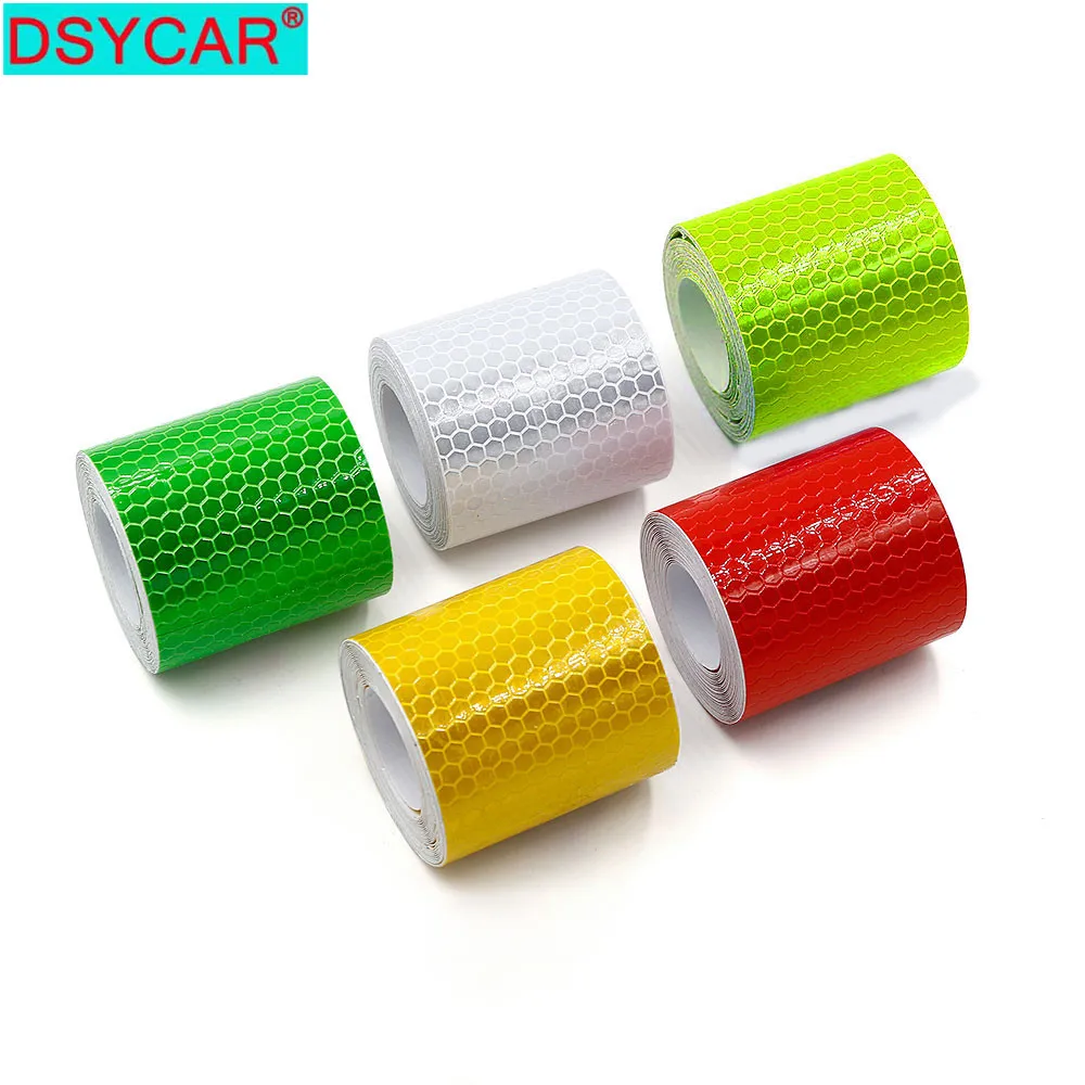 DSYCAR 1Roll 5cm300cm Auto Car Reflective Adhesive Reflector Tape Safety Caution Warning Sticker for Cars Truck Trailers RV's