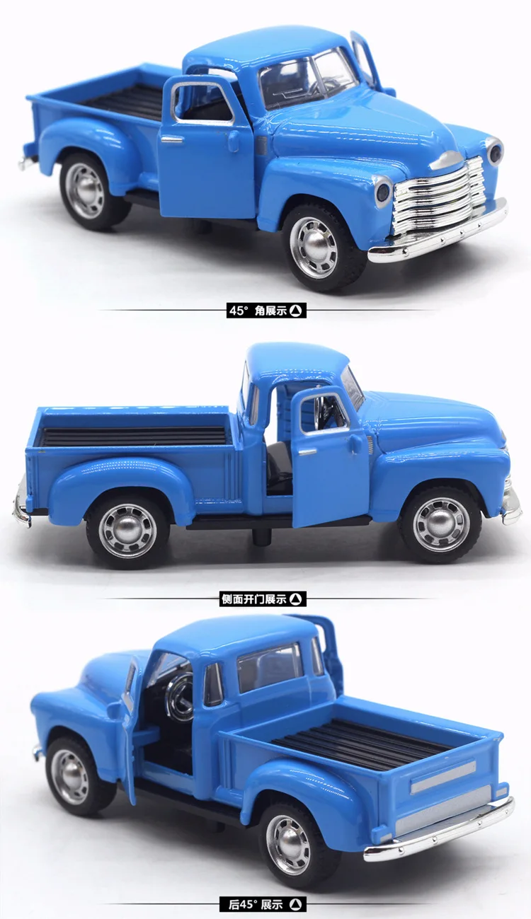 1: 32 сплав Ford Pickup Chevrolet классическая модель автомобиля открывание двери звук и светильник тепловой
