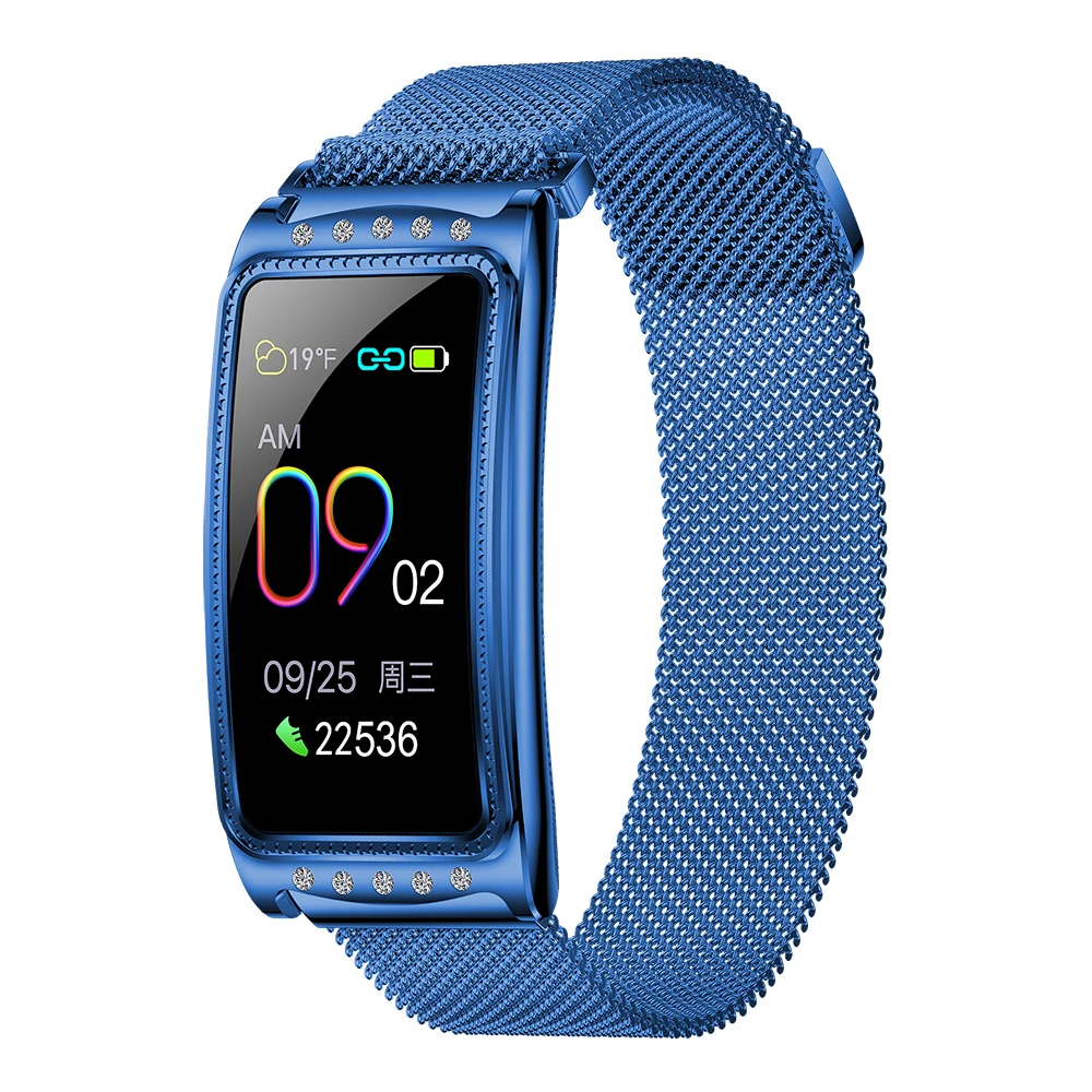 Новейшие умные часы F28 для женщин, физиологический цикл, напоминание о сердечном ритме, монитор артериального давления, спортивный фитнес-трекер, умный Браслет - Цвет: Blue