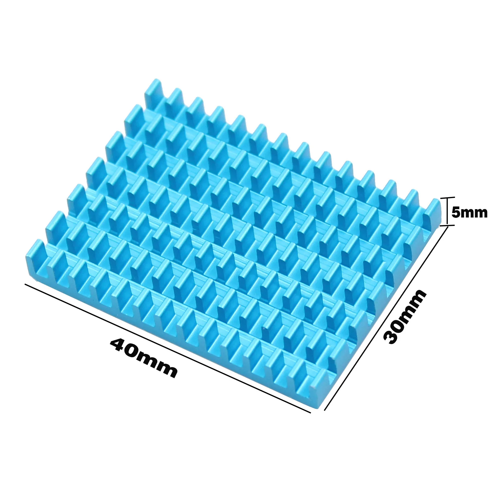 Younuon 40x30x5 mm Alumínio Dissipador de Calor Azul Perfil de Alumínio Dissipador de Calor Chip ic Cpu Roteador Memória Pcb Placa Refrigerador Eletrônico 50 Pcs - Imagem 3