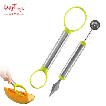 

Stainless Steel Fruit Melon Baller Carving Knife Double Headed Watermelon Pulp Spoon Kitchen Gadgets