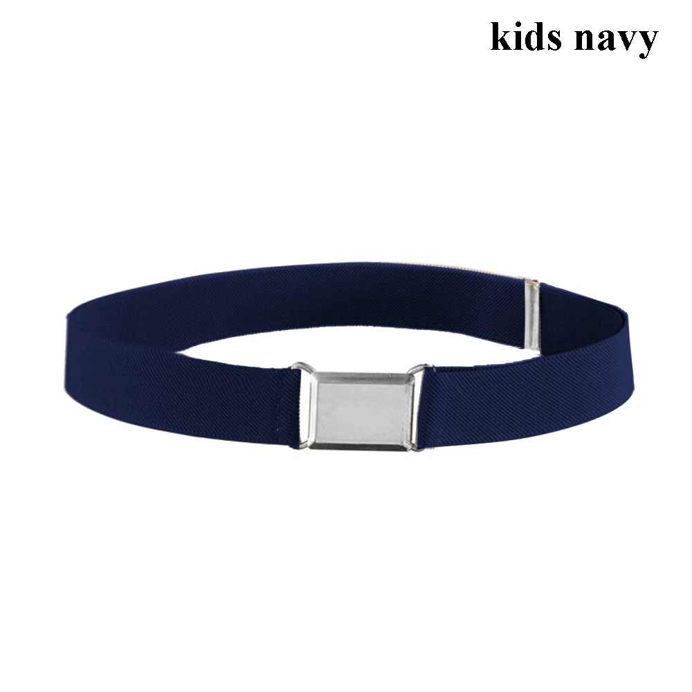 brown dress belt Children Kids Solid Color Unisex Canvas Belts Boys Girls Elastic Belt Adjustable black belt with holes