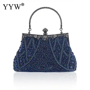 

Female Luxury Evening Bags Vintage Handbag Dark Blue Party Purses And Handbags Designer Womens Clutch Crossbody Bags Sac A Main