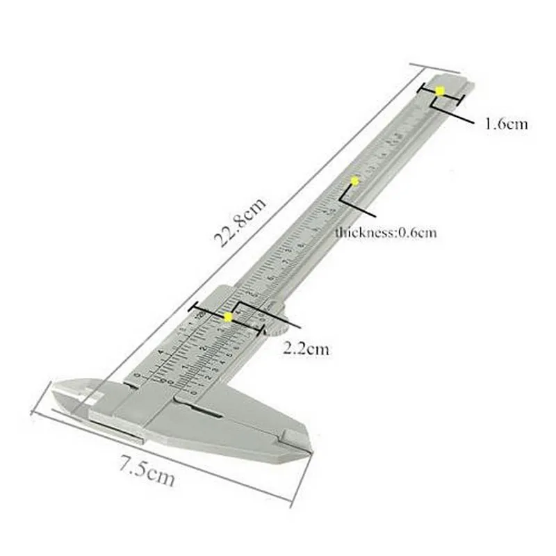 150 мм мини пластмассовые Штангенциркули микрометр Pie De Rey Paquimetro измерительный инструмент линейка 1 шт. серый