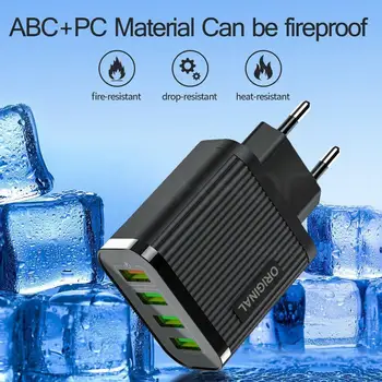 

2020 New 6.1A QC 3.0 USB Hub Wall Charger Power Adapter 4 For US Fast Fast Charge Port Charger Standard Charging USB Plug P6W6