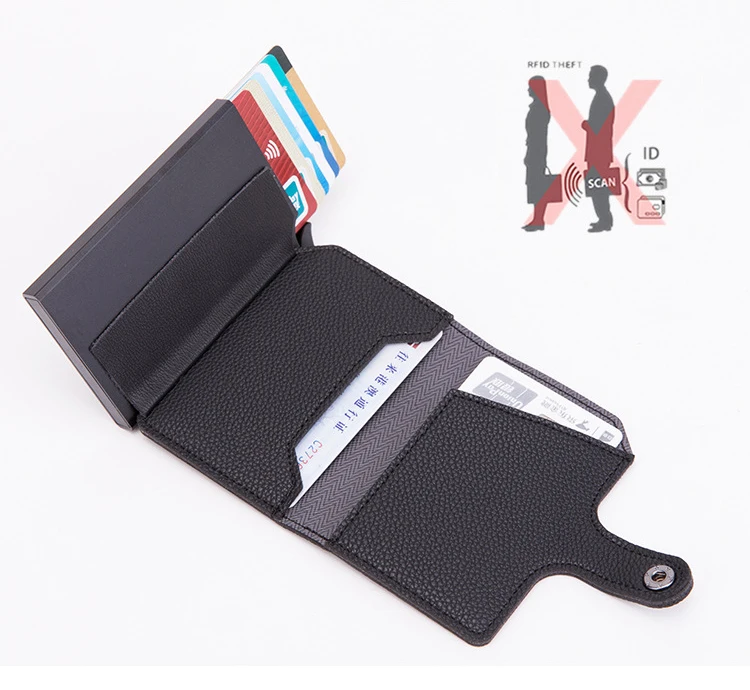 Новинка, Противоугонный держатель для карт, блокировка Rfid, мужской кошелек, кожаный, унисекс, информация о безопасности, Cretit, держатель для карт s, алюминиевый металлический кошелек