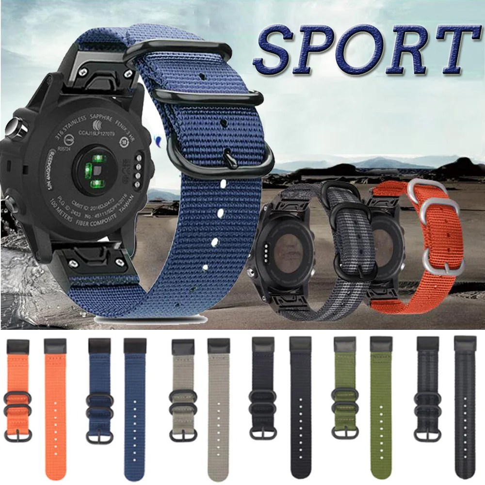 Ремешок нейлоновый для наручных часов Garmin Fenix 5X Plus 3 HR|Ремешки часов| |