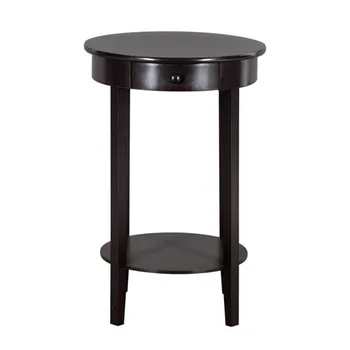 

Simple Round With Drawer Side Coffee Table Brown Coffee Table Side Table