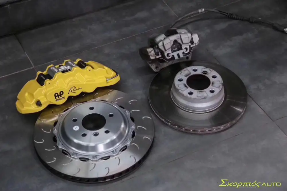 

BMW 430 Upgrading AP85 series front 6 pot rear 4 pot AP J hook rotor Customized yellow finish