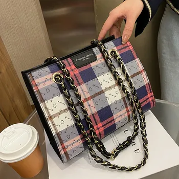 

Stripe Pattern Chain Handbag for Women 2020 New Luxury Brand Designer Bags Ladies Casual Shoulder Tote Bag Channels Handbags Sac