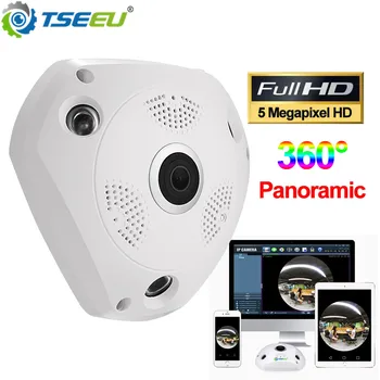 

5 Megapixel wifi indoor panoramic fisheye 360 degree IP Camera camhi pro app view remotely two way audio local alalrm house cam