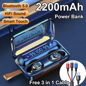 

HIFI Stereo Earphones Sport Waterproof Bluetooth Earphones Touch Control Noise Cancelling Wireless earphones With Microphone