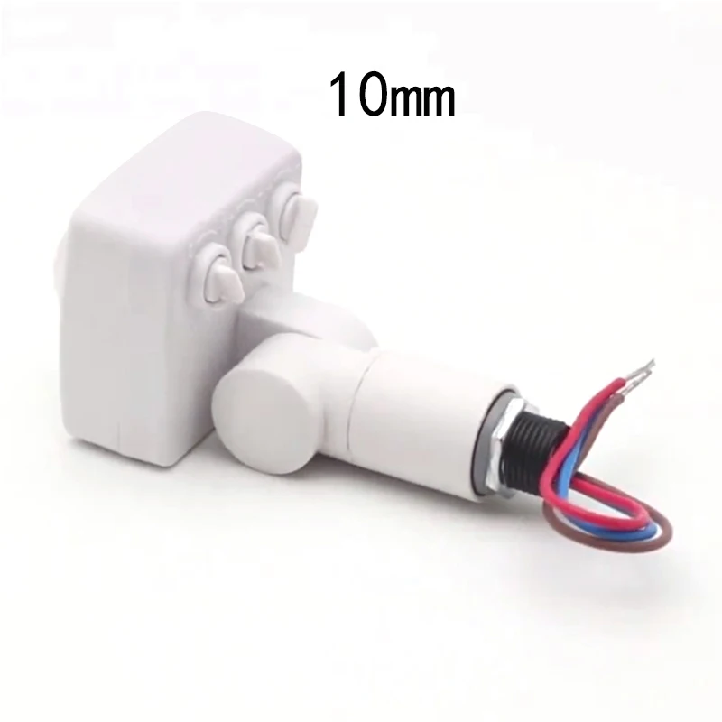 White 10mm Ультратонкий Светодиодный светильник с датчиком движения PIR, водонепроницаемый, открытый, 5 светодиодный, регулируемый датчик движения - Цвет: White 10mm