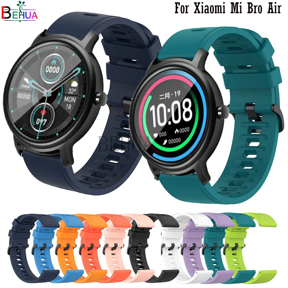 Силиконовый ремешок BEHUA для смарт-часов Xiaomi Mibro Air 20 мм браслет Huami Amazfit Bip S Lite/Realme с