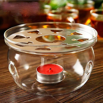 

Newly New Clear Glass Heat-Resisting Round Teapot Warmer Heater Base Candle Holder TE889