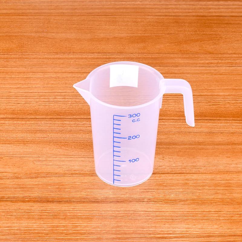 4pcs Blue Tick Marks Pp5 300ml Clear Plastic Graduated Measuring Cup