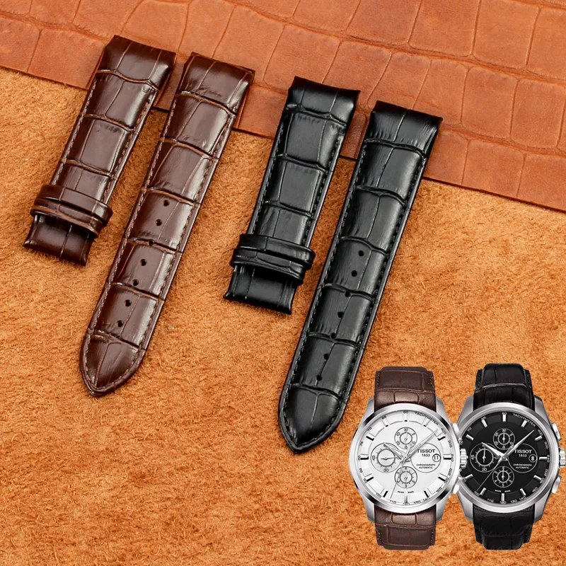 Ремешок для часов из натуральной кожи с изогнутым концом 22 мм 23 24 Tissot Couturier T035