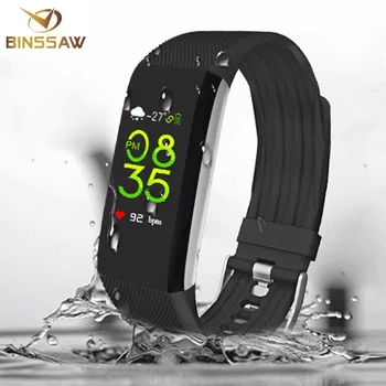 

BINSSAW New Smart Wristband Men Women Color Screen Heart Rate Tracker Smart Watch Message Reminder Sport Waterproof Step Counter