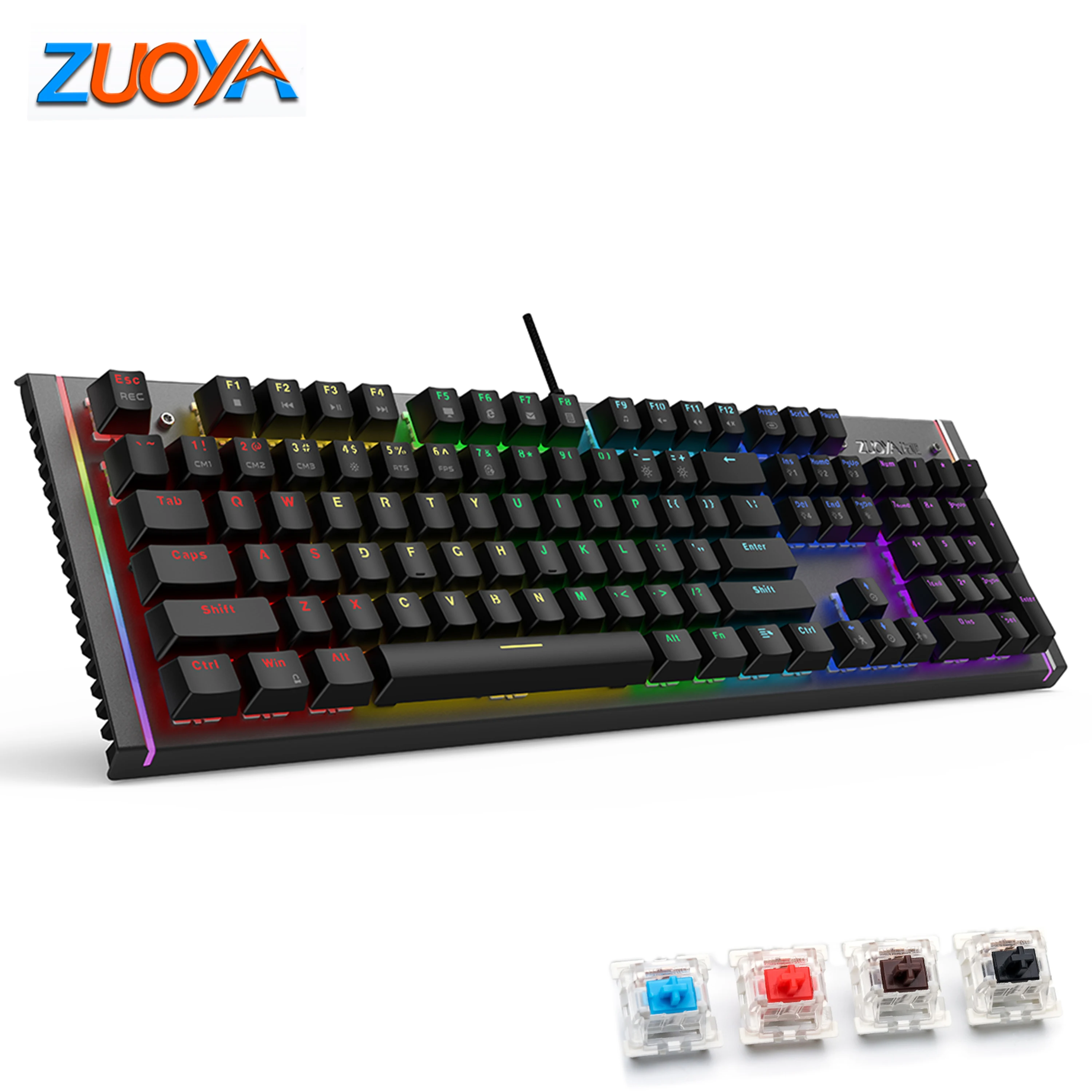 Клавиатура Механическая Проводная игровая с RGB-подсветкой и защитой от фиктивных