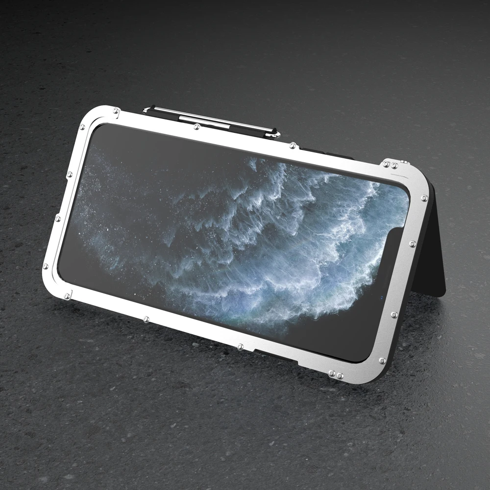 best iphone 8 case R-JUST for iPhone 11 Pro Max Cover Case Luxury Hard Metal Nylon Hybrid Heavy Duty Protective Armor Flip Phone Case for iPhone 11 iphone 8 clear case