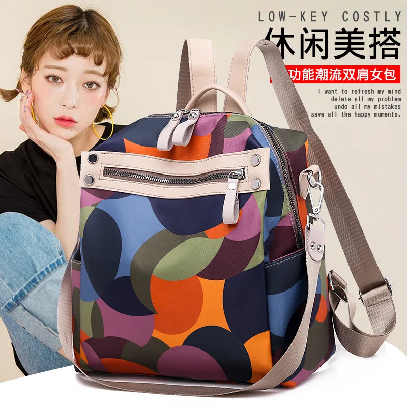 

Spring And Autumn New Style Rivet Fashion Colorful Ball Hot Selling Oxford Cloth Backpack Multi-functional WOMEN'S Bag Wholesale