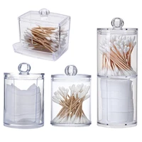 Acrylic Makeup Organizer Cotton Swabs Qtip Container Cosmetic Makeup Cotton Pad Organizer Jewelry Storage Box(Empty Box) 1