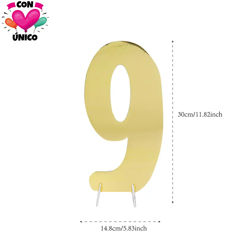 CONUNICO Happy Birthday Party Wedding Party Kids Party Table Decorations Party Supplies Shiny Golden EVA Foam Number 5,GD52701 - Цвет: 9