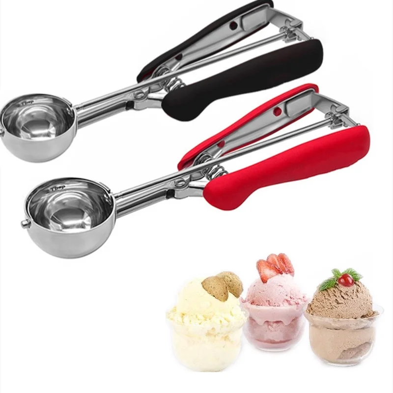 Stainless Steel Ice Cream Scoop Tool Cookie Scoop Icecream Spoon Kitchen Gadgets Sticks Mashed Potatoes Watermelon Spoon